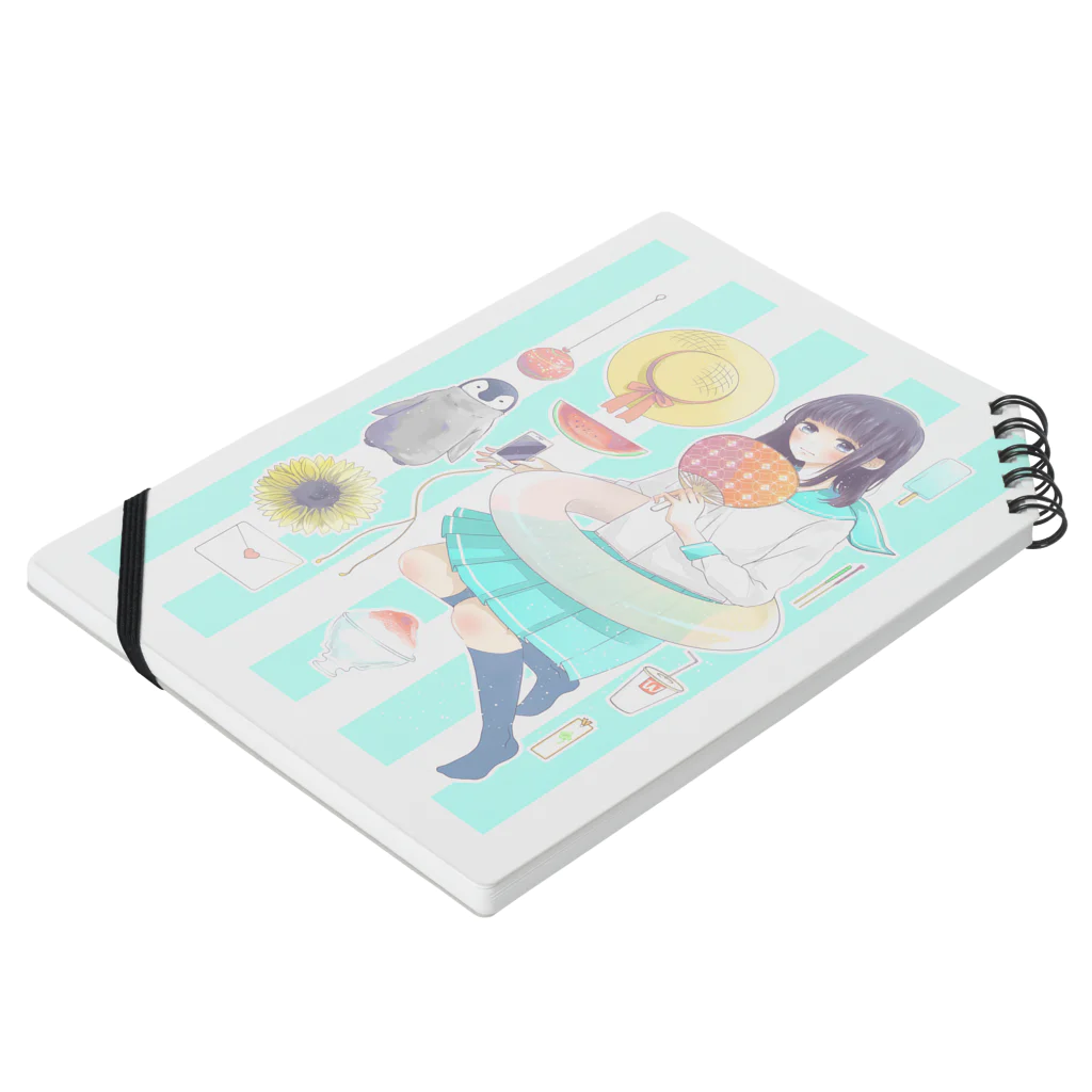 ꜀(.௰. ꜆)꜄もふもふ屋のSUMMER Notebook :placed flat