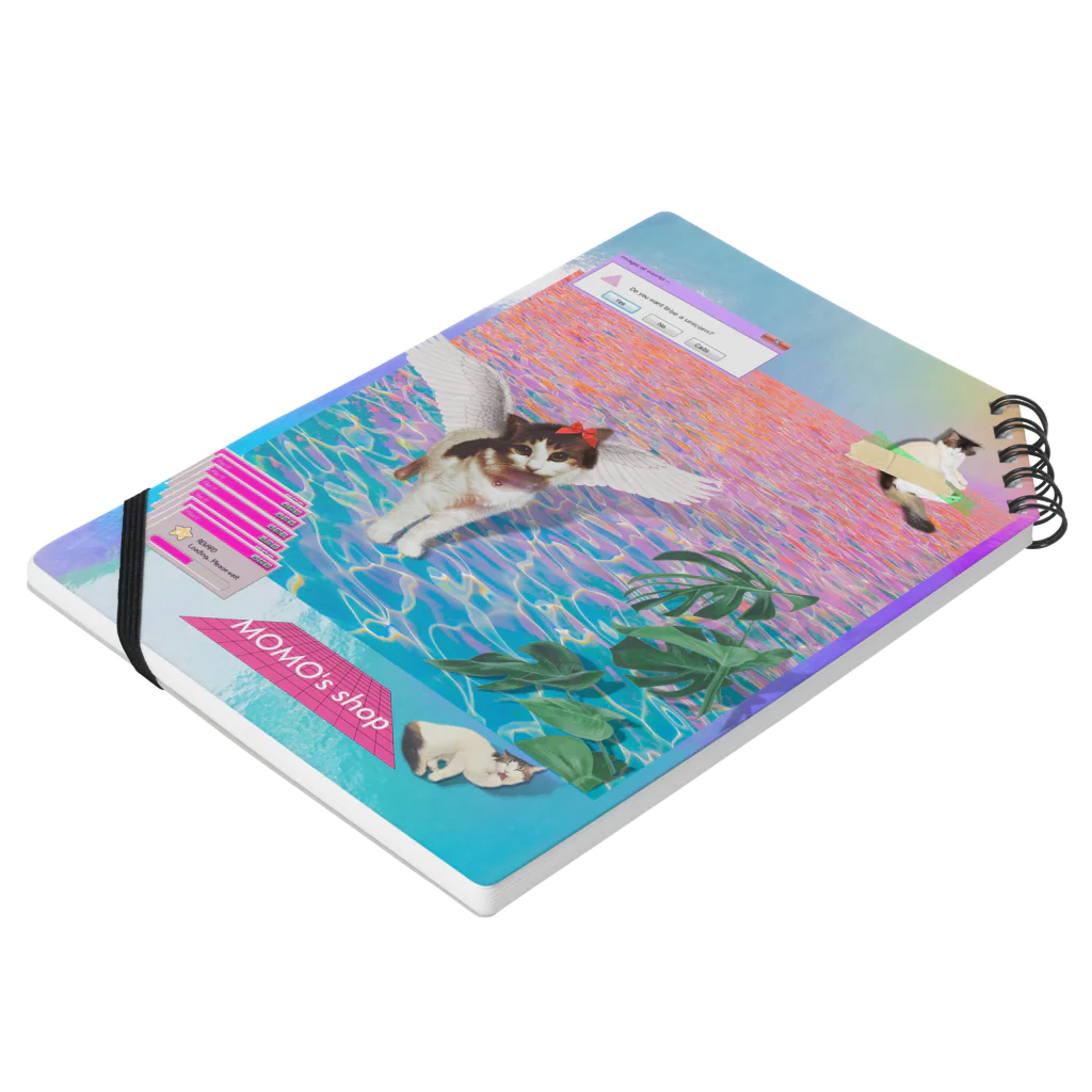 𝙈𝙊𝙈𝙊'𝙨 𝙎𝙝𝙤𝙥のvintage vaporwave Notebook :placed flat