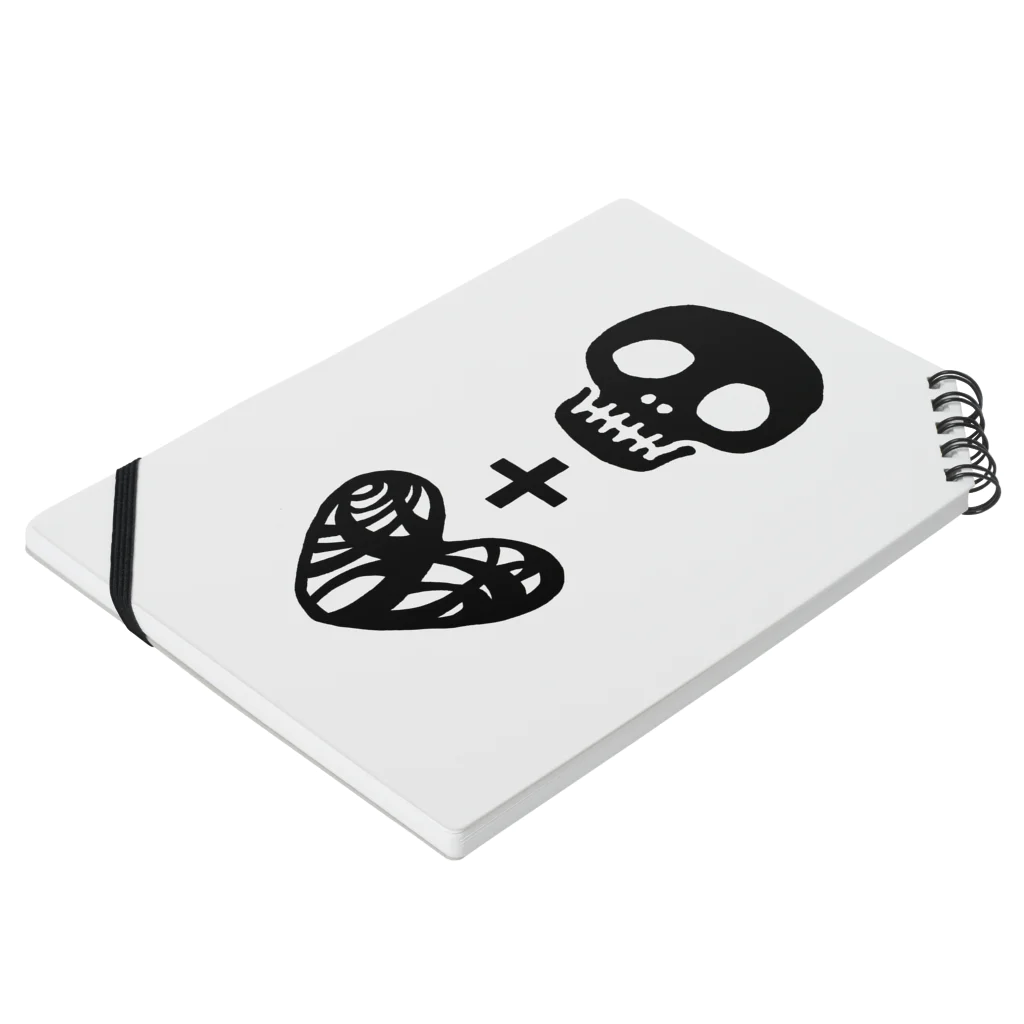 S ArtsのSKULL & HEART Notebook :placed flat