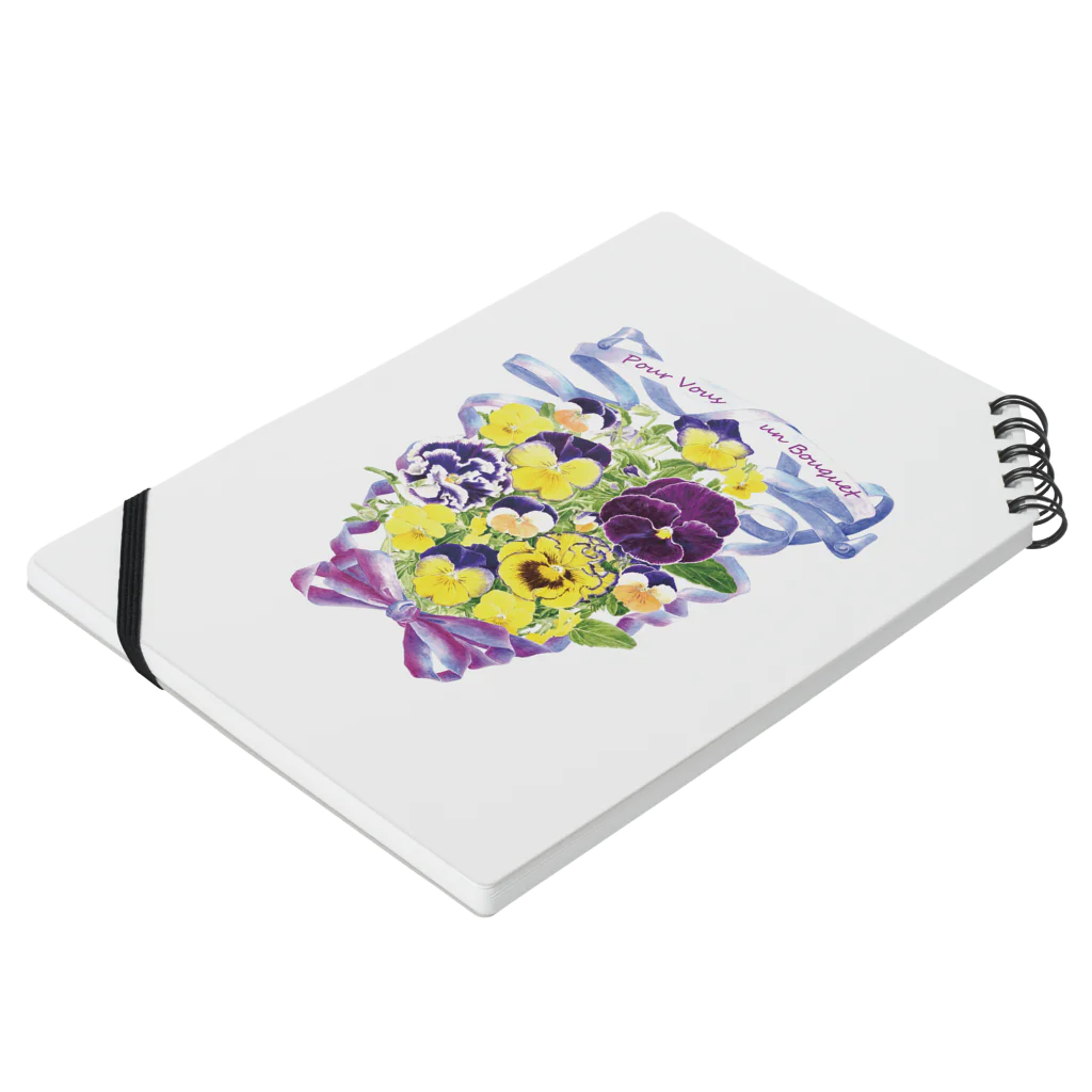botanical_art_salonの花束を君に　ボタニカルアート　花柄　ノート ノートの平置き