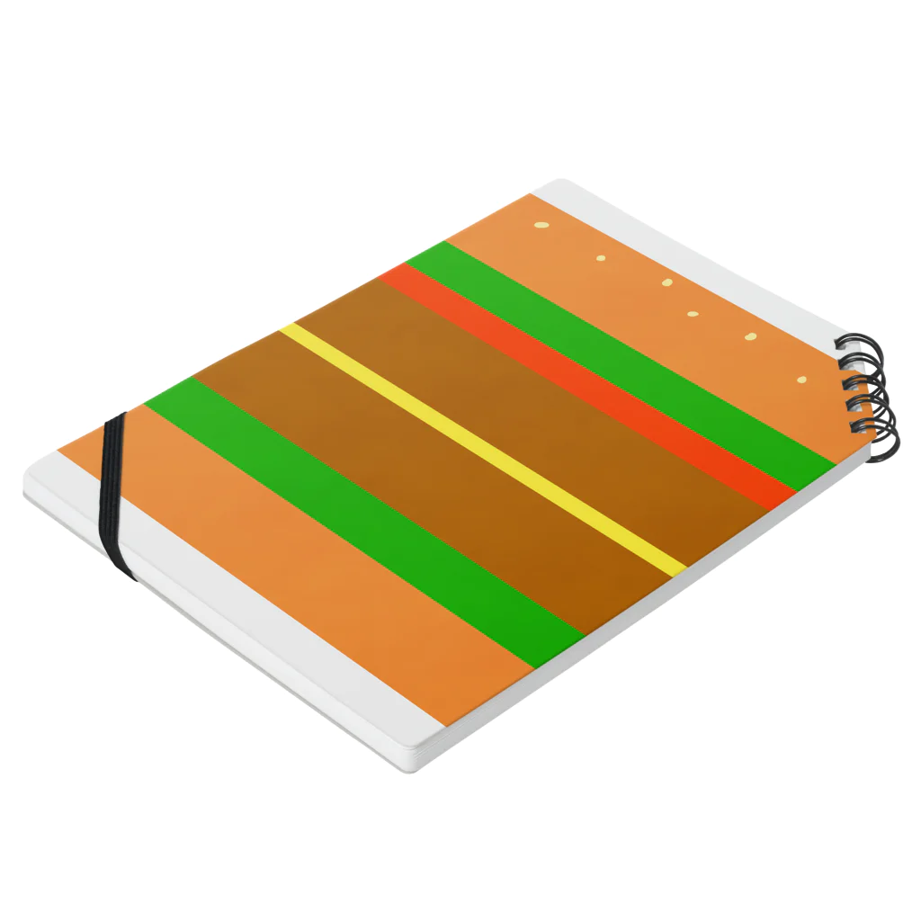 海蓮わーるどのハンバーガーの断面たち ノートの平置き