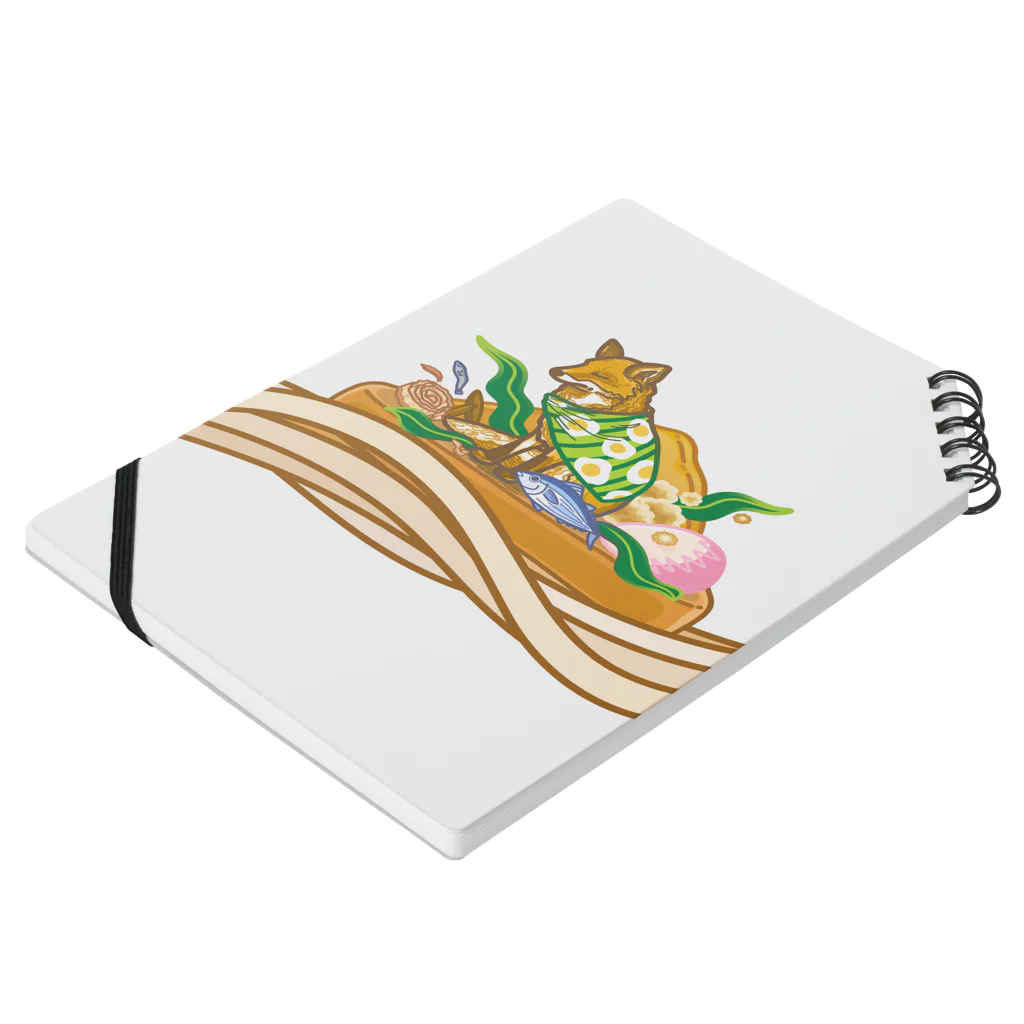 ハナドリカ SUZURI店のきつねうどん Notebook :placed flat