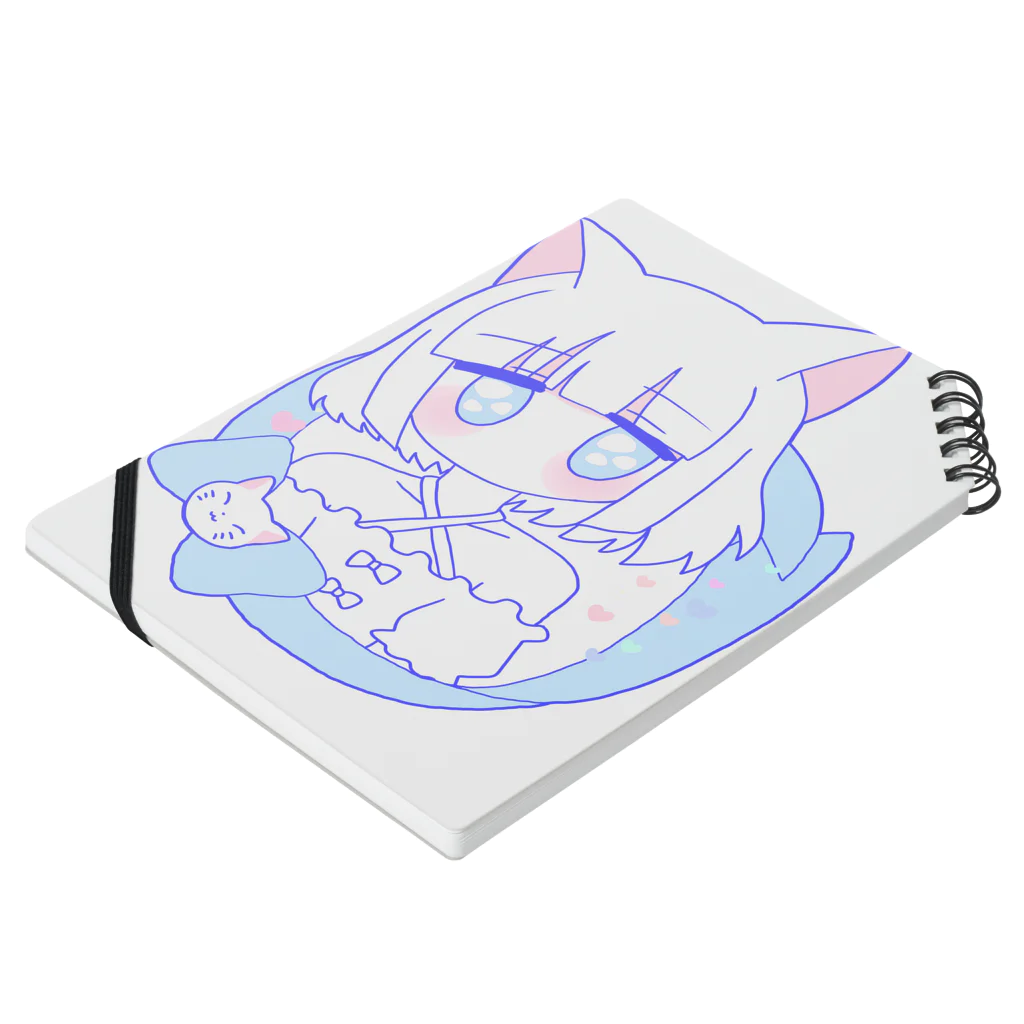 かわいいもののおみせ　いそぎんちゃくの白猫ちゃん🐈 Notebook :placed flat