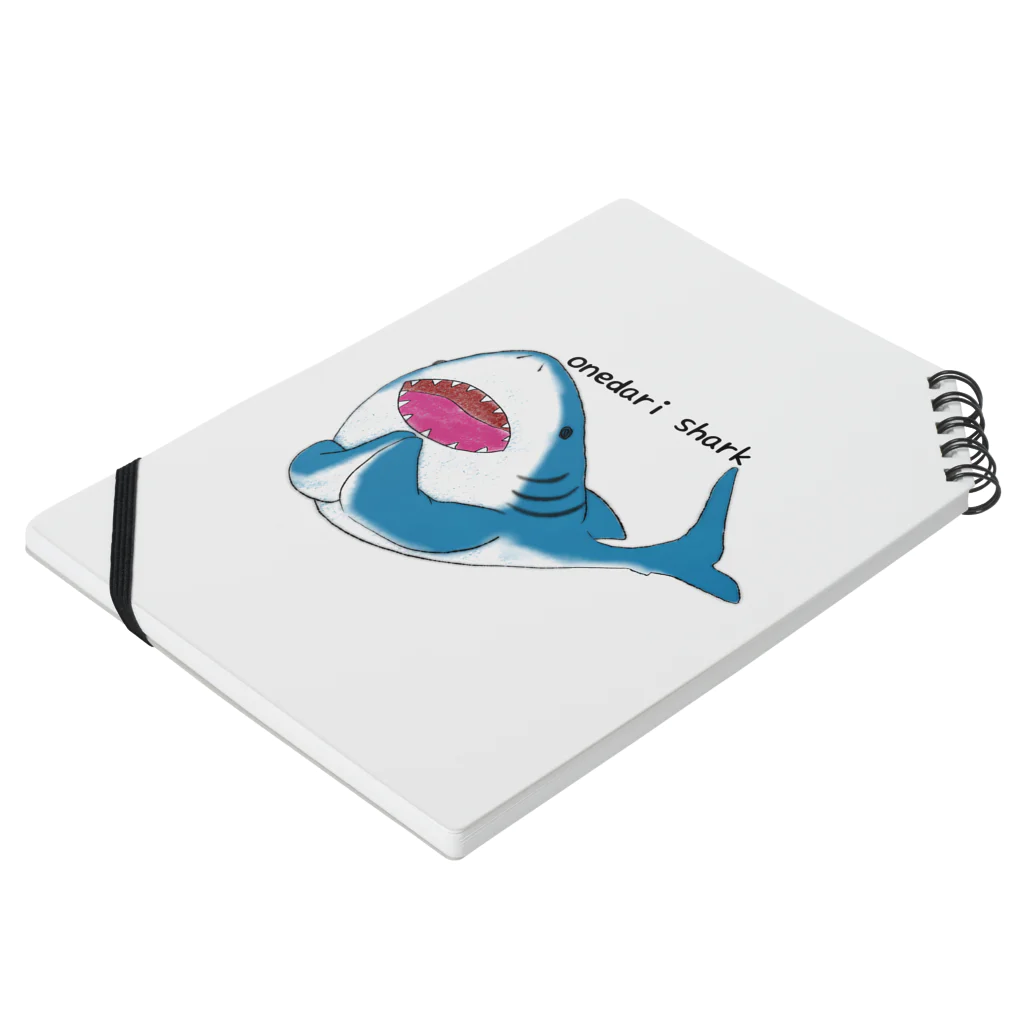 はさまるのonedari shark Notebook :placed flat