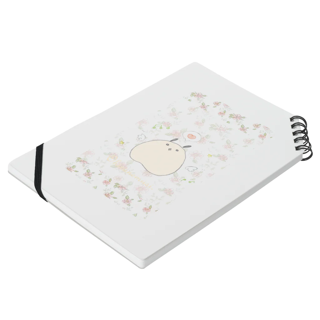 momopiss.shopのおひるねむし。「ハート」(小花柄) Notebook :placed flat