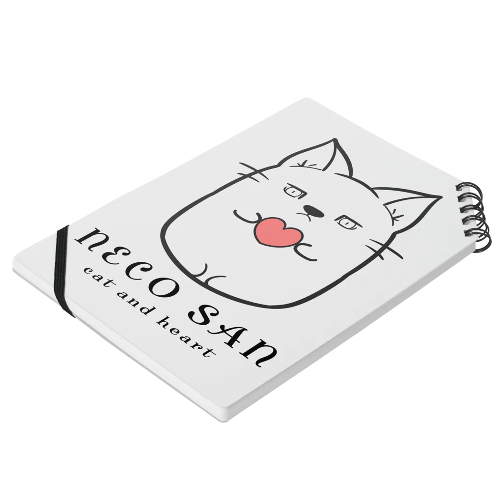 どやネコ！どやちゃん。のねこさんとハート(もちねこ) Notebook :placed flat