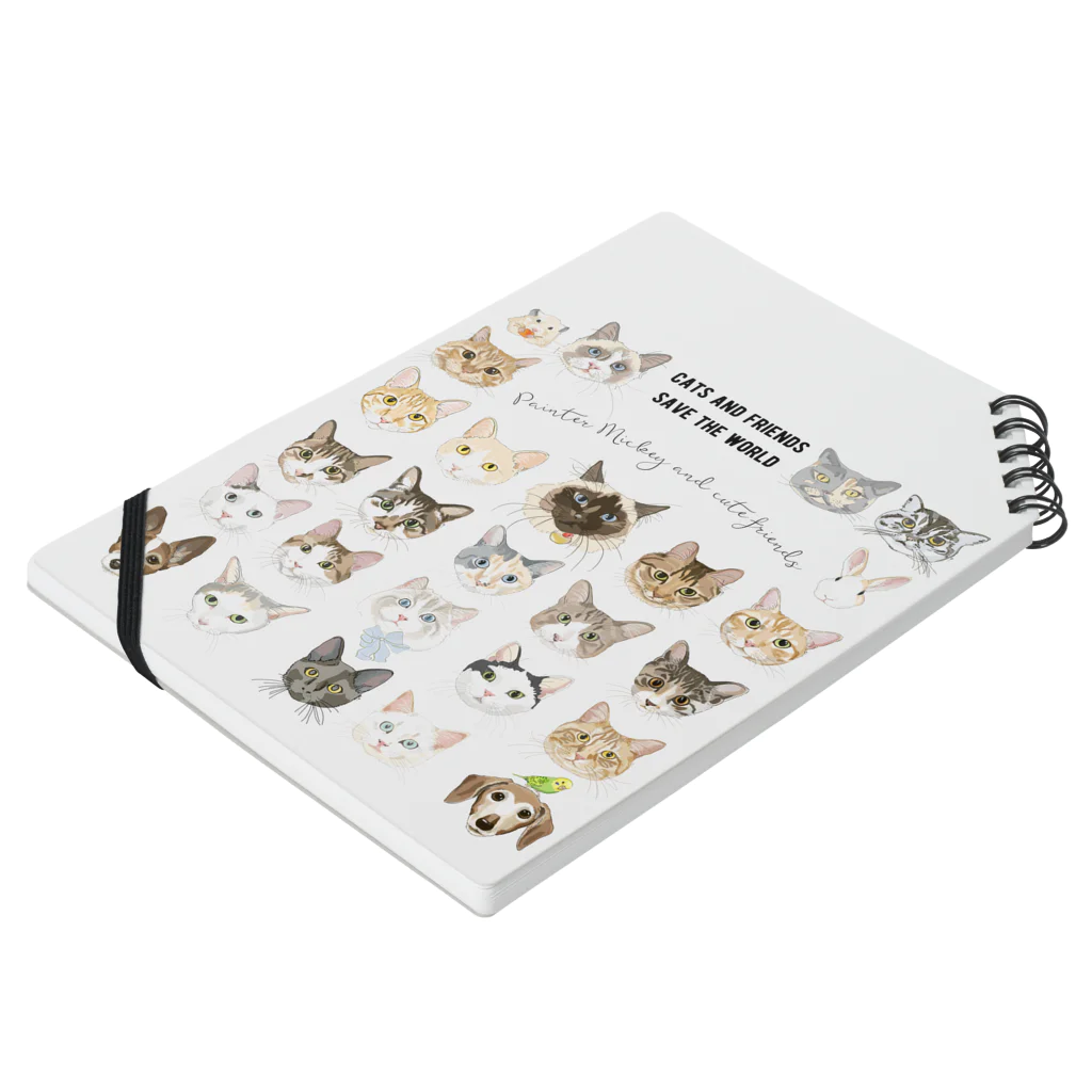 みきぞーん｜保護猫 ミッキー画伯と肉球とおともだちのミッキー画伯と仲間たち Notebook :placed flat