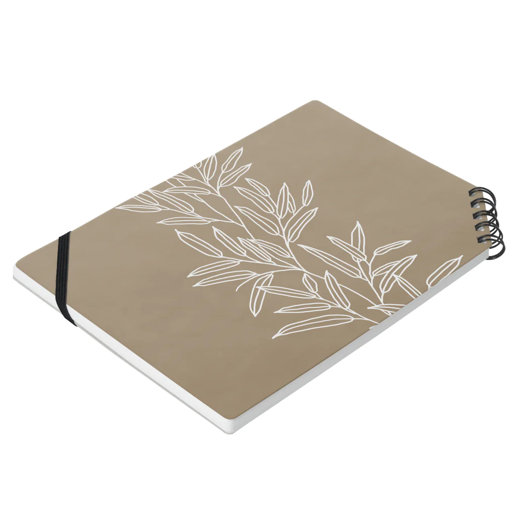 UsamaruのElegant Leaves - dark brown Notebook :placed flat