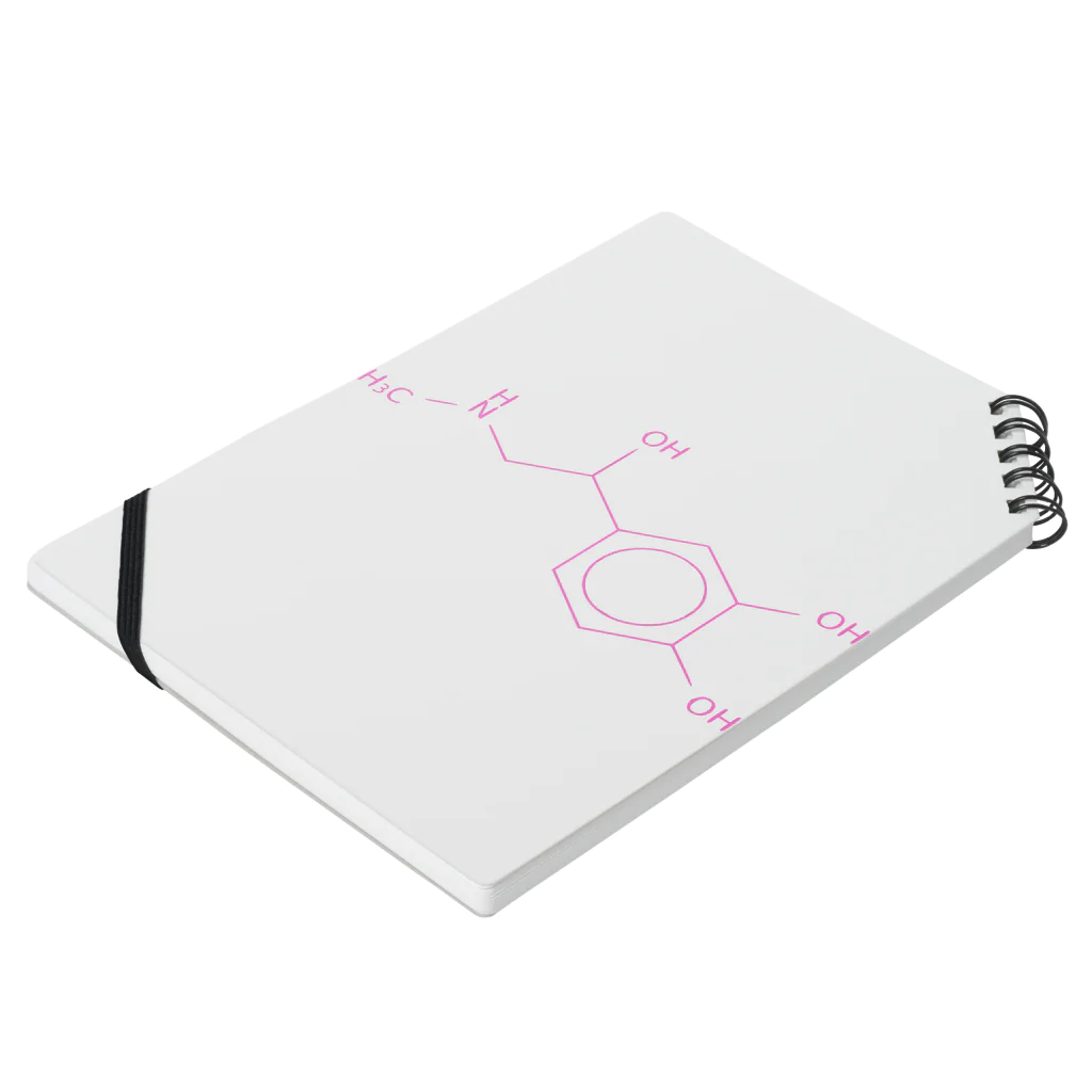 分子構造のアドレナリンの分子構造 Notebook :placed flat