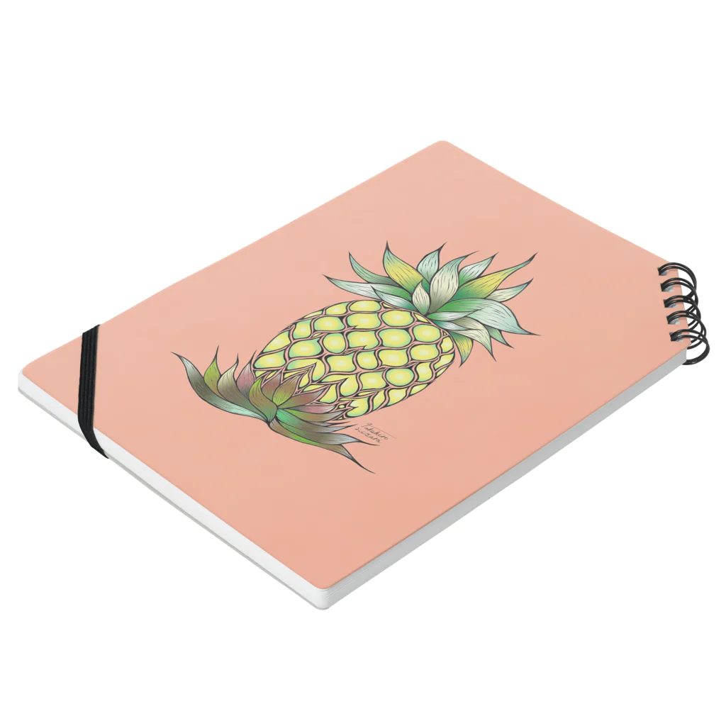 One Day Surf. by Takahiro.Kのpineapple Notebook :placed flat