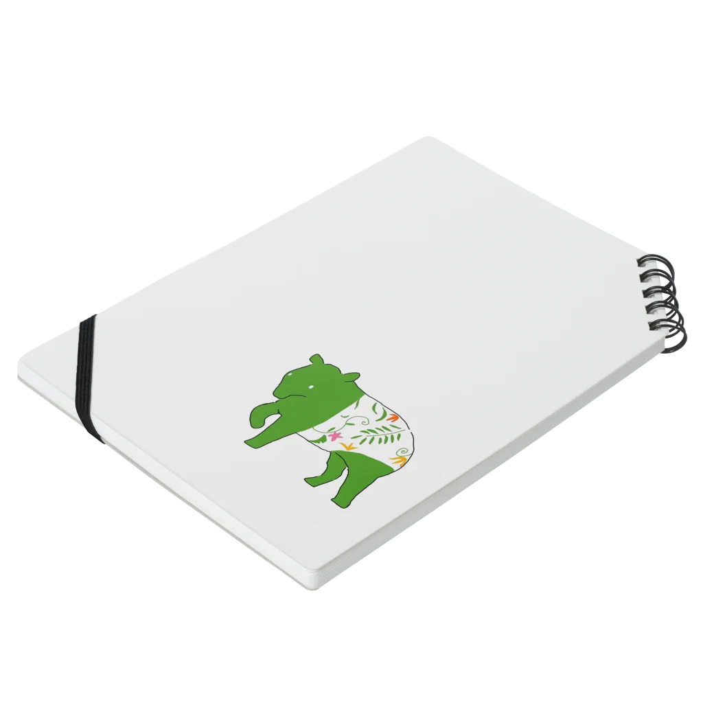 いねむりバクのグリーン　バク Notebook :placed flat