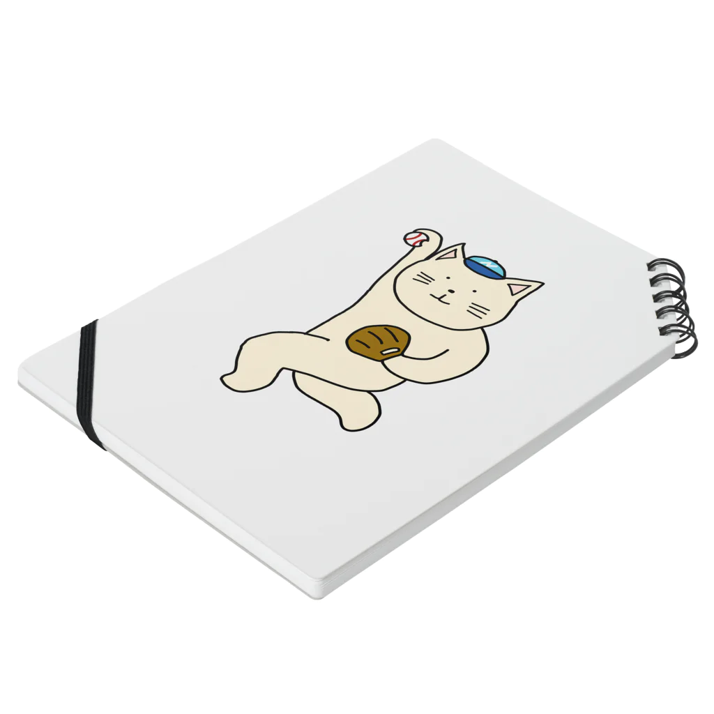 ＋Whimsyの野球ねこ Notebook :placed flat