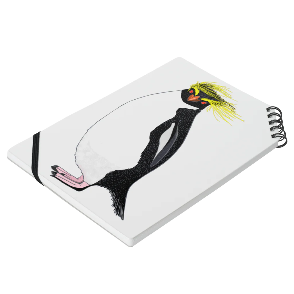 LalaHangeulの　風に吹かれるイワトビペンギンさん(文字無しバージョン Notebook :placed flat