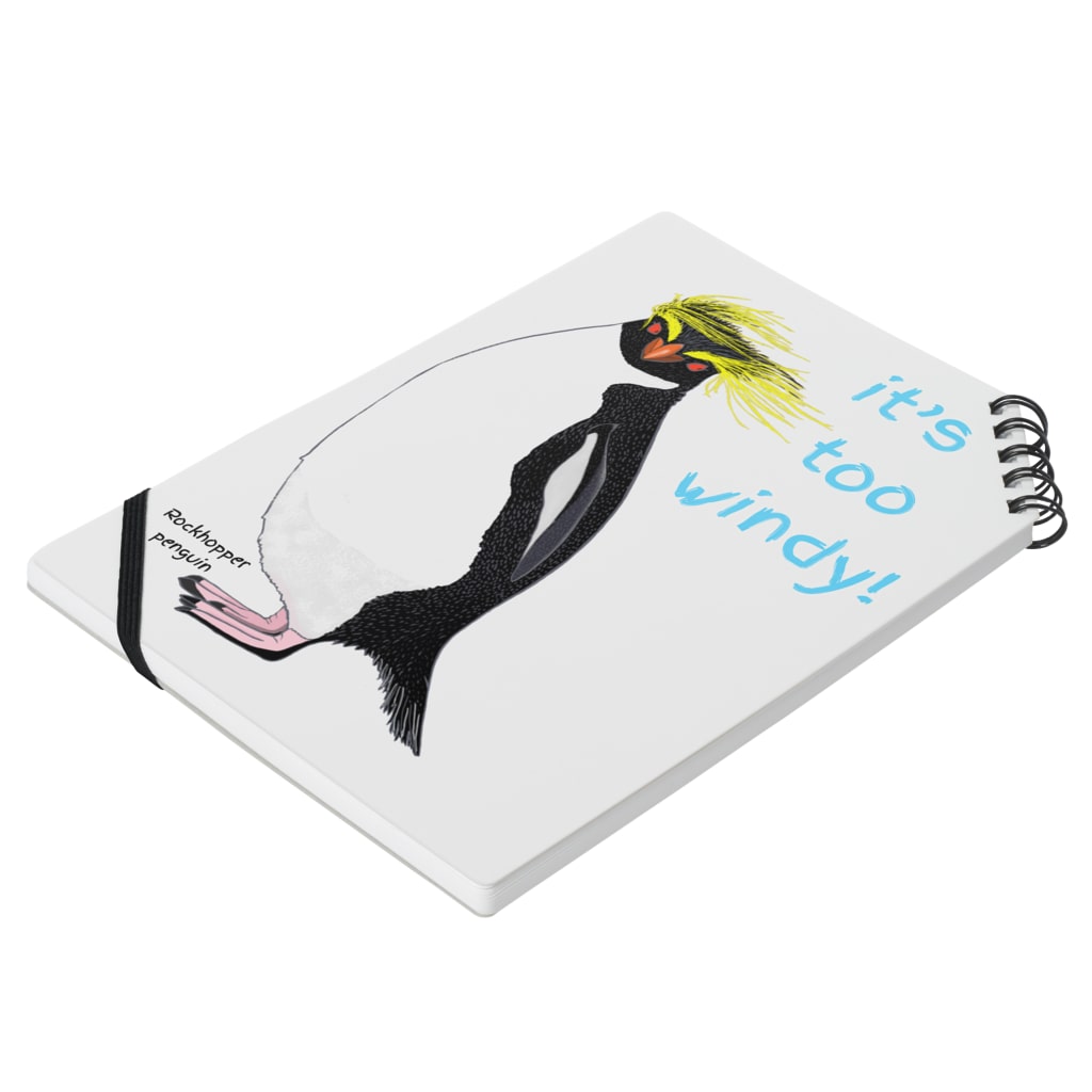 LalaHangeulのRockhopper penguin　(イワトビペンギン) Notebook :placed flat