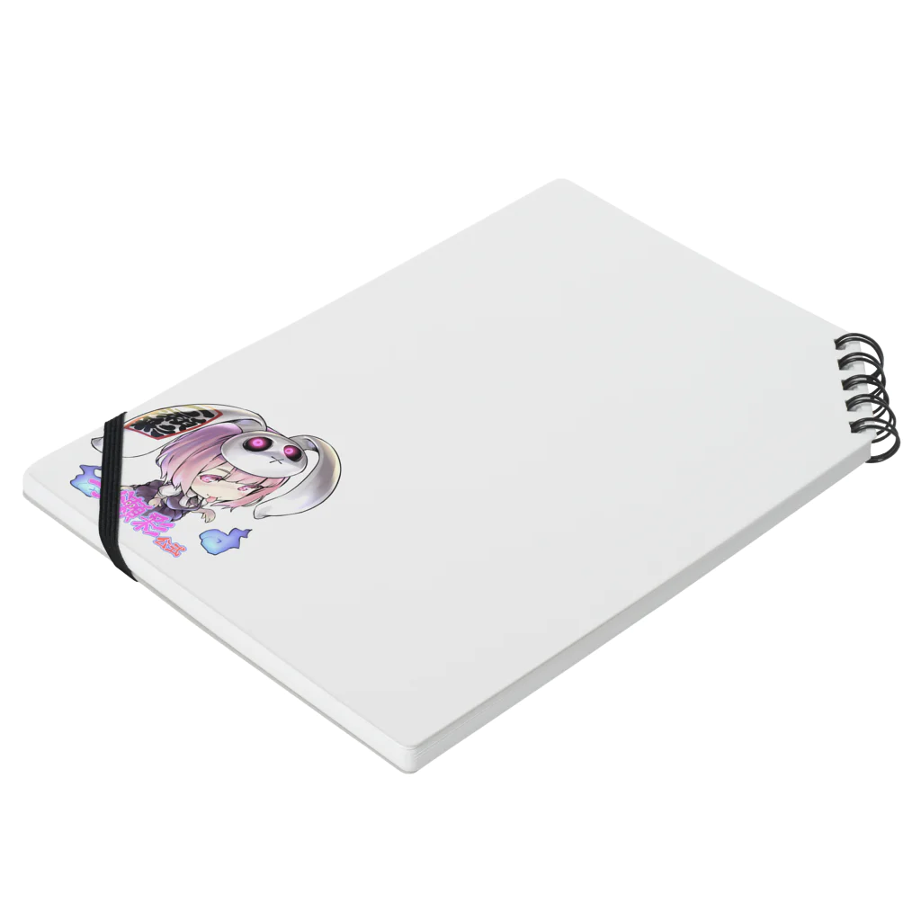 🤍一ノ瀬 彩 🐇⸒⸒ suzuri支店🤍の一ノ瀬彩ちびｷｬﾗ:LOGO付【ﾆｺｲｽﾞﾑ様Design】 Notebook :placed flat