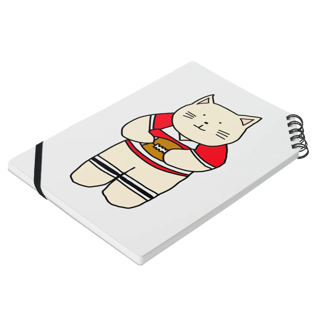 ＋Whimsyのラグビーねこ Notebook :placed flat