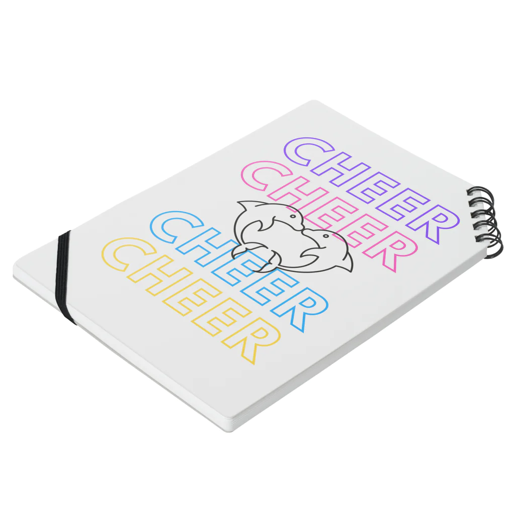 チアグッズショップ CHEER POINTのCHEERCHEERシリーズ（ドルフィン） Notebook :placed flat