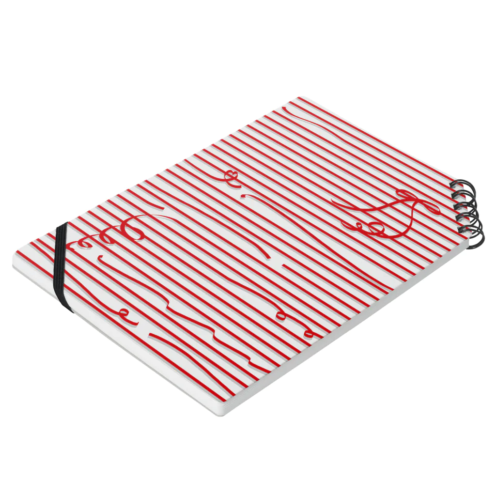 dizzyのRed Stripes Notebook :placed flat