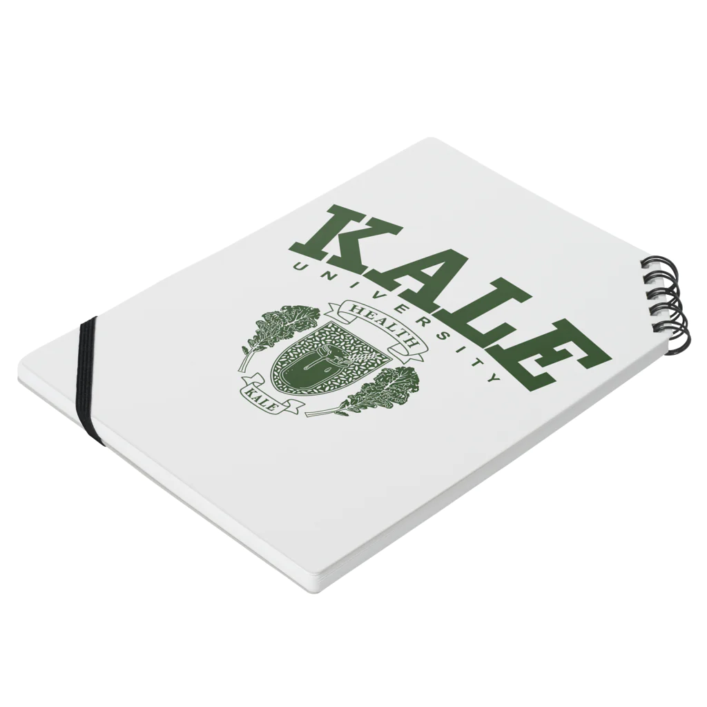 コノデザインのKALE University カレッジロゴ  ノートの平置き