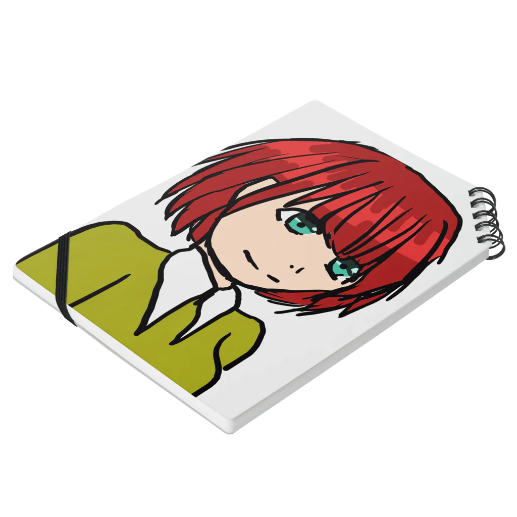はんぶんきゃべつの【落書き少女シリーズ】赤毛のリナ Notebook :placed flat