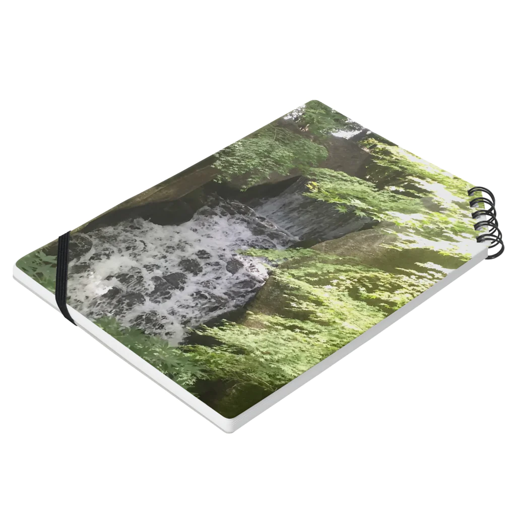 青空の森の中の滝 Notebook :placed flat