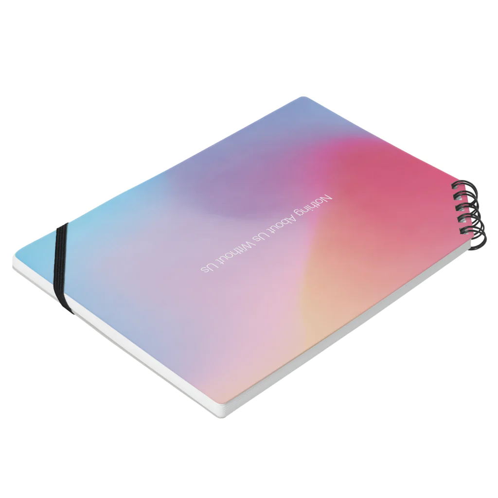 Pulmo（プルモ)の【gradation_01】Nothing About Us Without Us Notebook :placed flat