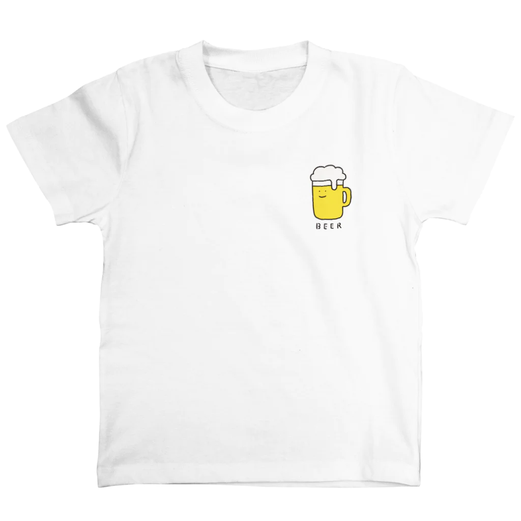 ぼんやり商会 SUZURI店のビールさん（こども） ワンポイントTシャツ