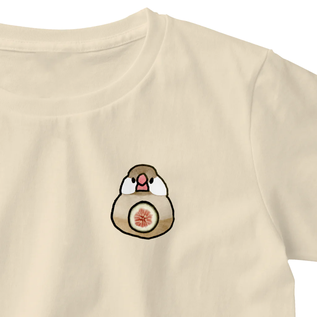 emiのいちじく大福（シナモン文鳥） ワンポイントTシャツ