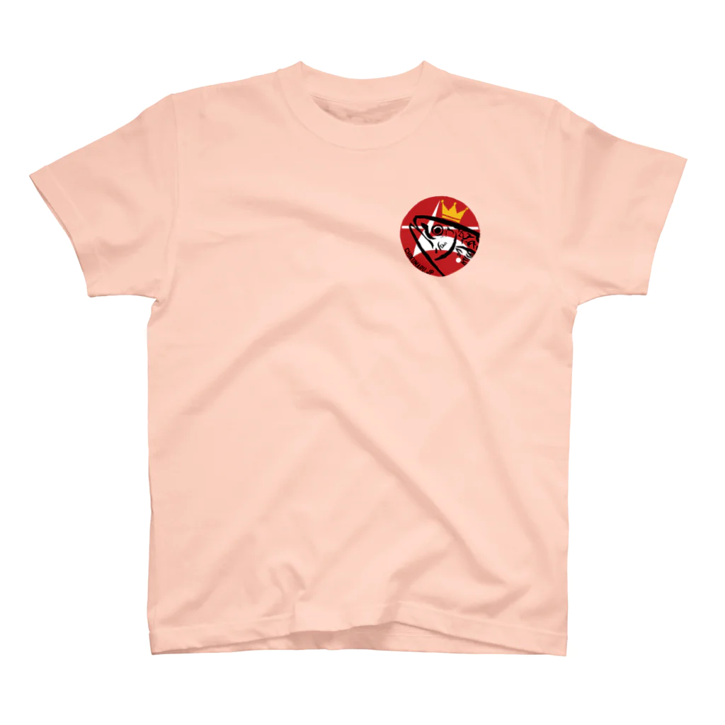 CHIKUMARU.JP の海マルシェちくまる ワンポイントTシャツ (ちくまるロゴ with大王さば®) ワンポイントTシャツ