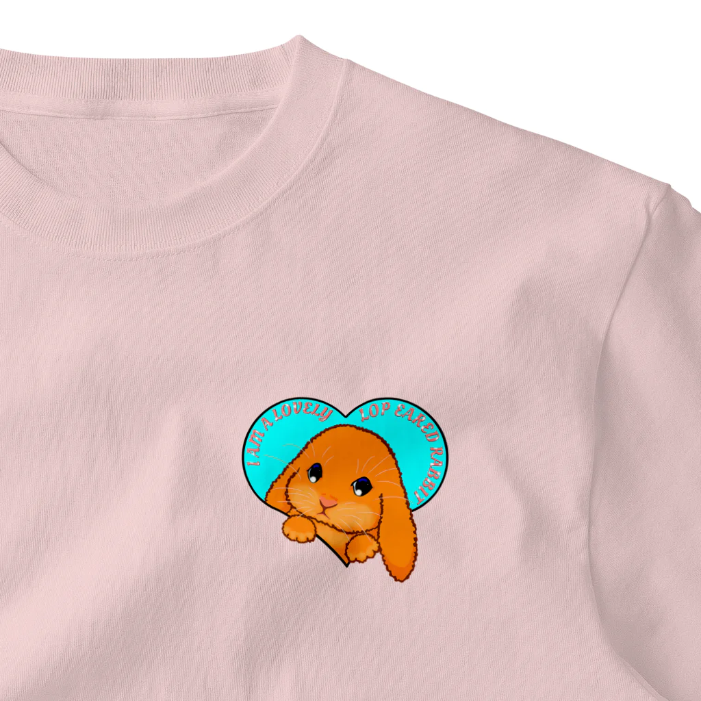 LalaHangeulのLop eared rabbit(ロップイヤーラビット) 英語バージョン One Point T-Shirt