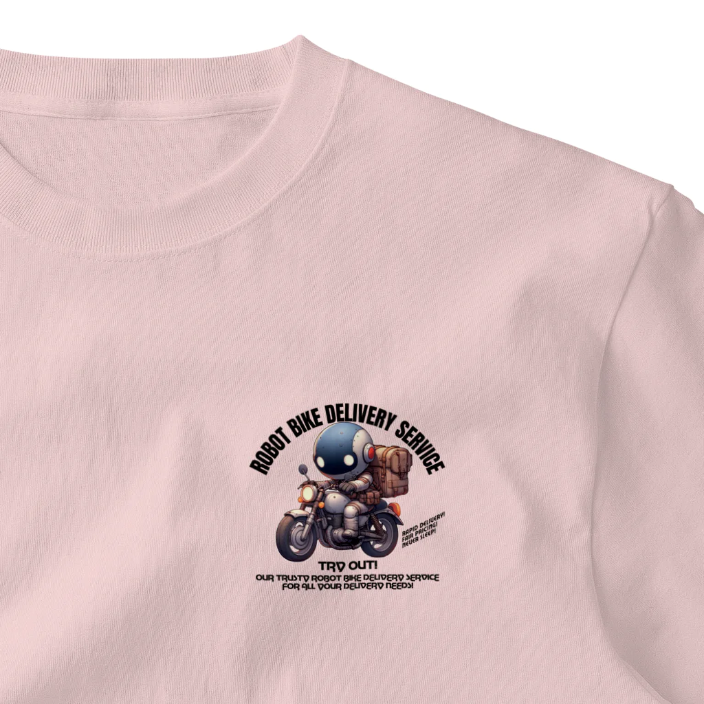 kazu_gのロボットバイク便(淡色用) ワンポイントTシャツ