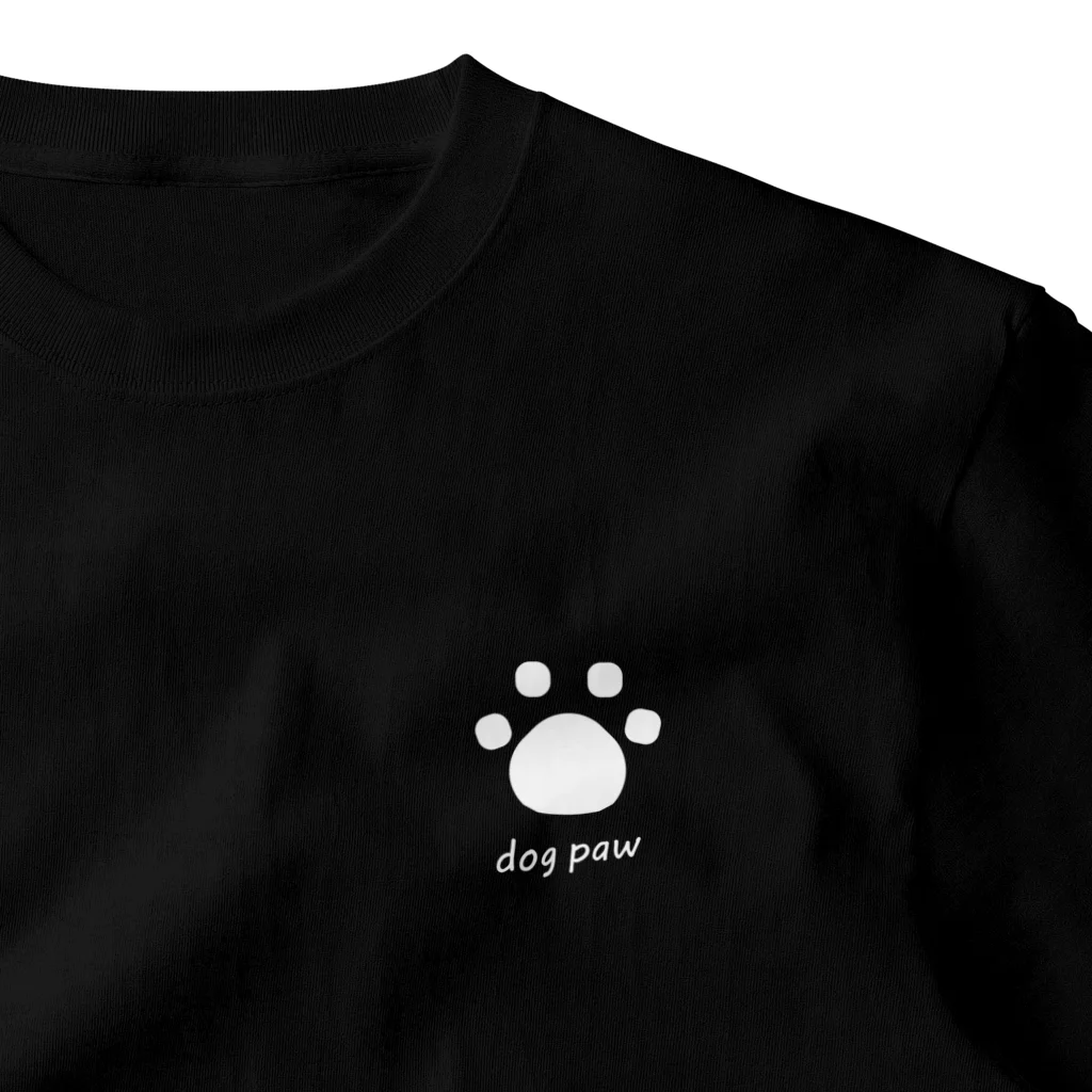 mamapockのdog paw_white One Point T-Shirt