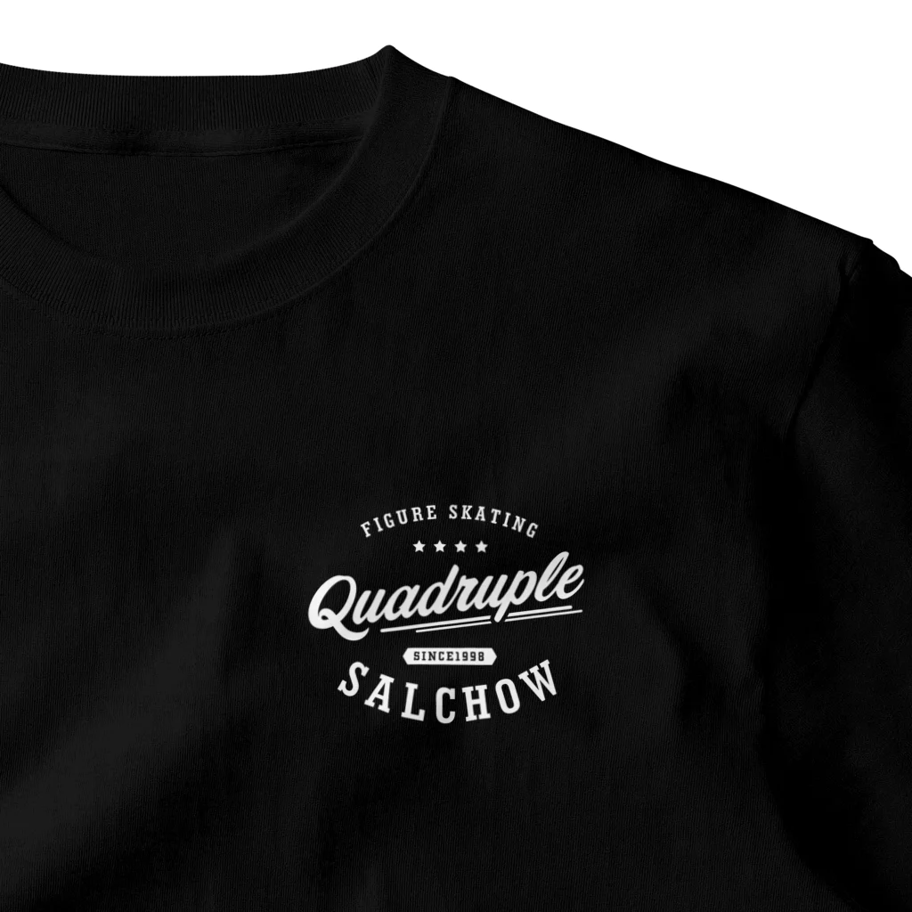 rd-T（フィギュアスケートデザイングッズ）のQuadruple Salchow_wh One Point T-Shirt