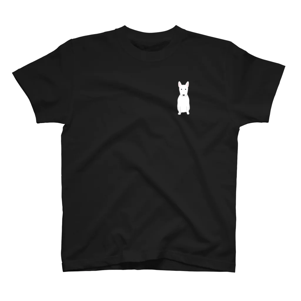 ゆいたっく／犬イラストのミニチュア・ブルテリア(ワンポイント) ワンポイントTシャツ