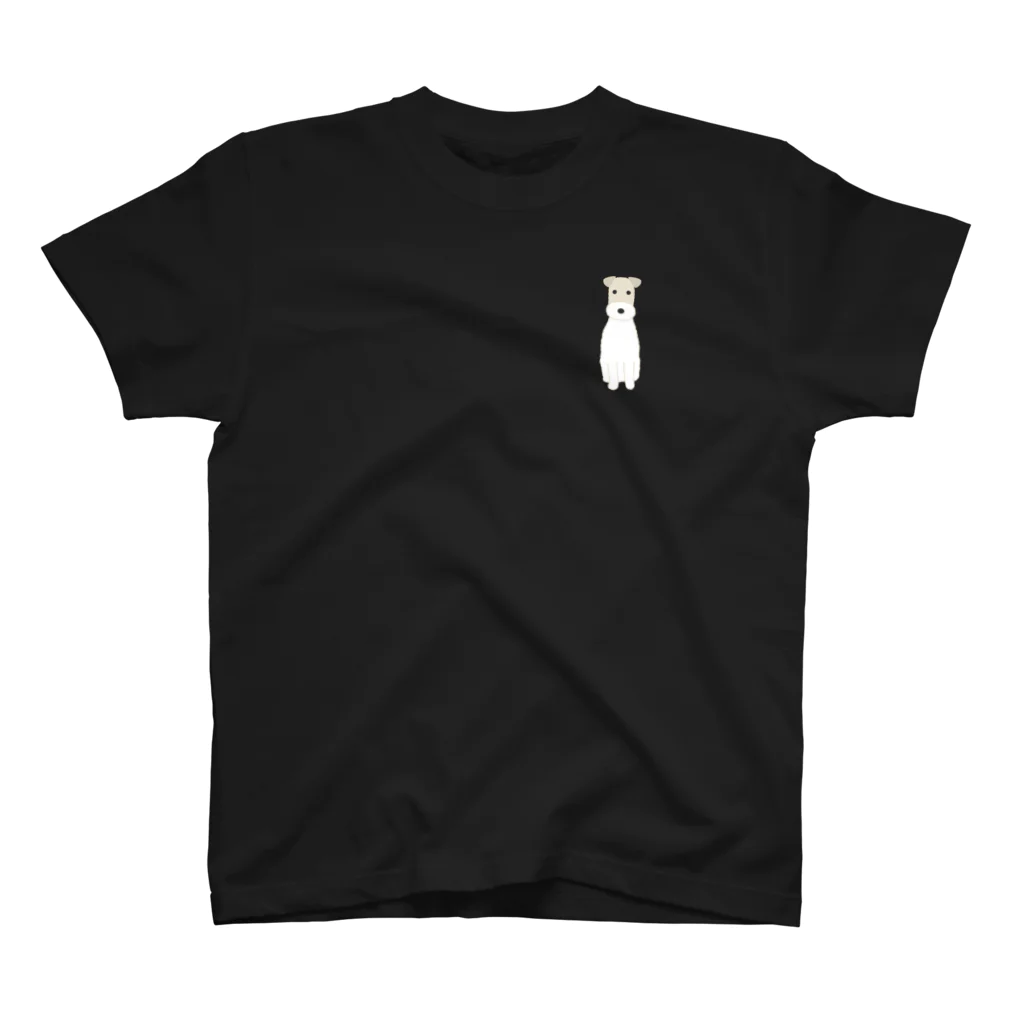 ゆいたっく／犬イラストのワイヤーフォックステリア２(ワンポイント) ワンポイントTシャツ