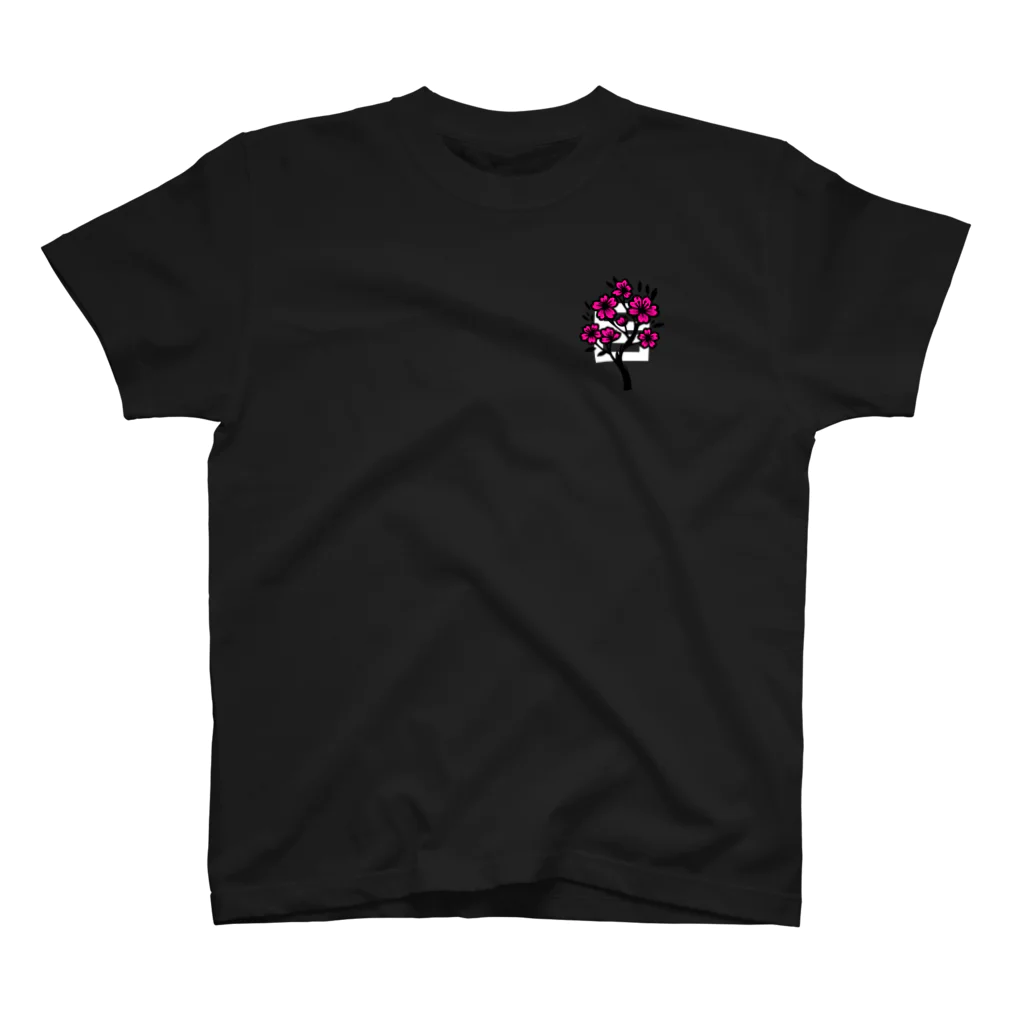 roiro_blackの桜 ワンポイントTシャツ