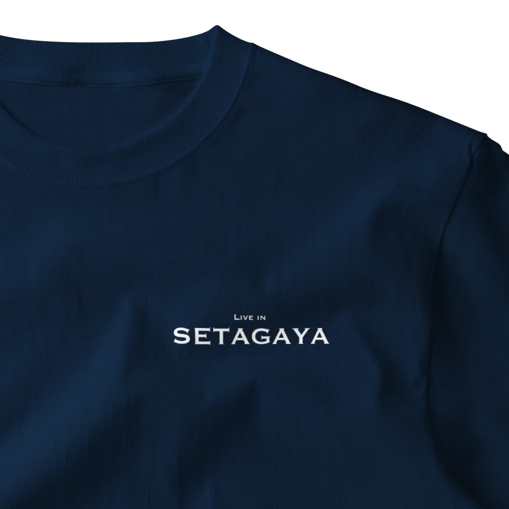 せたが屋さんの世田谷グッズ　ホワイトlive in setagaya ロゴ ワンポイントTシャツ