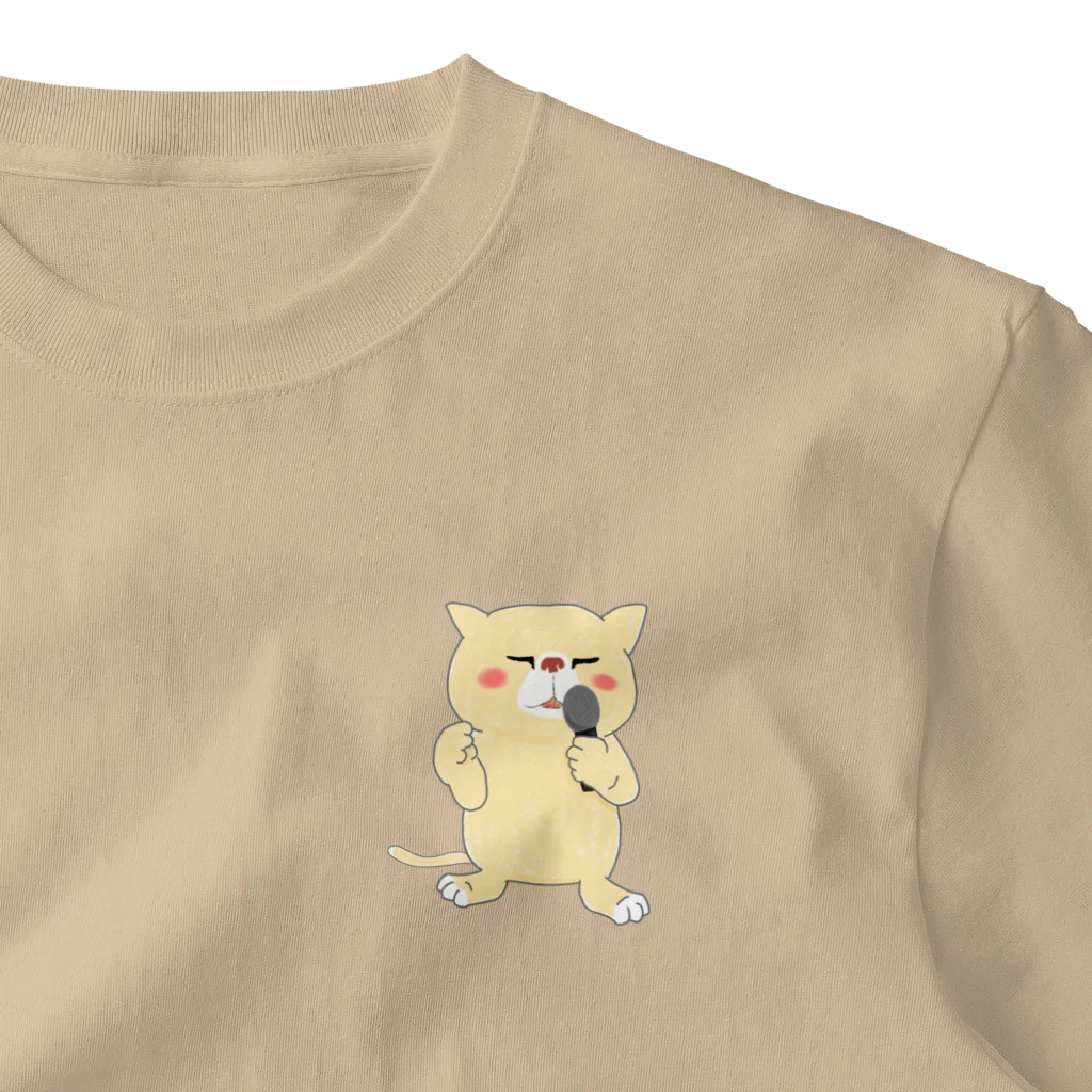 ロジローの歌うネコ(帽子無) ワンポイントTシャツ