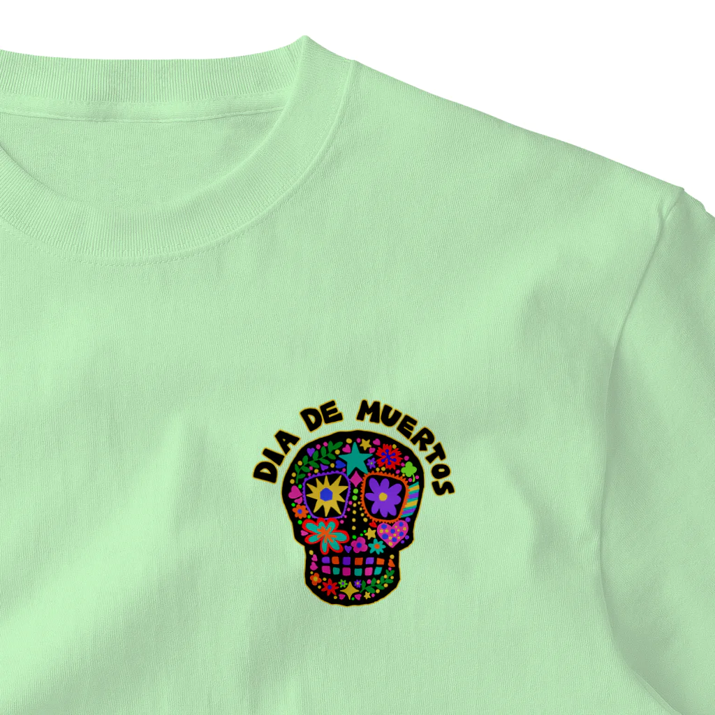 sandy-mのメキシコ風ドクロ Dia de muertos ワンポイントTシャツ