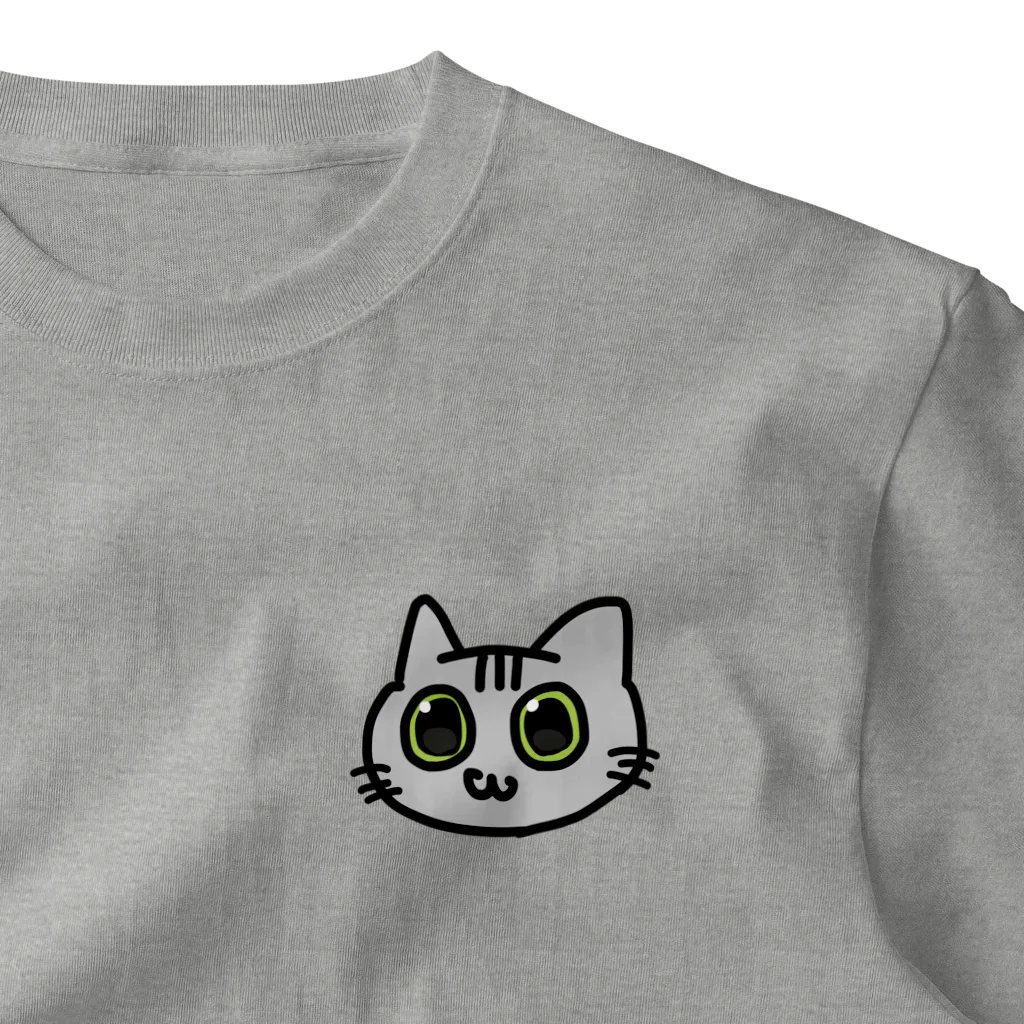 ねこほうチャンネル公式グッズのマロゆるいお顔イラスト One Point T-Shirt