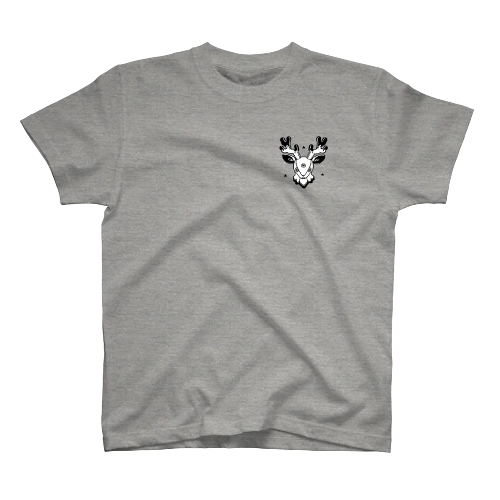 カノコの鹿ぬい(モノクロ) ワンポイントTシャツ