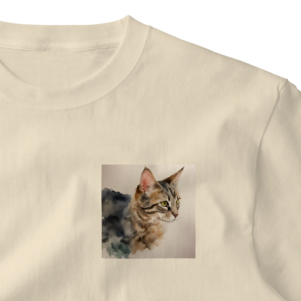 OkometoOmochiの横向き猫 One Point T-Shirt