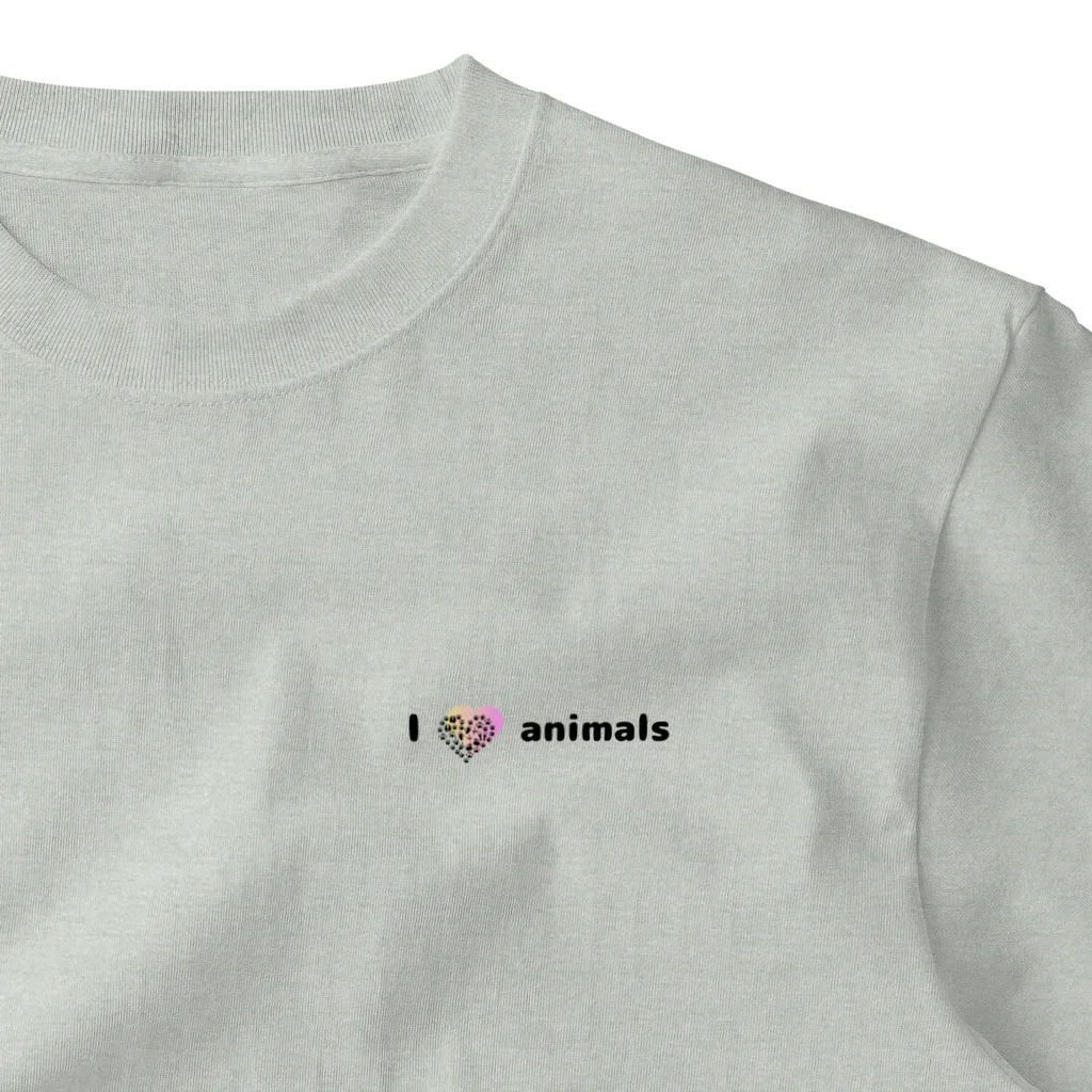 どうぶつグッズANIZOO🐾のI love ♡ animals ワンポイントTシャツ