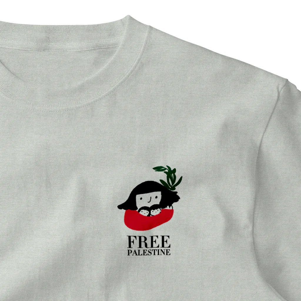 NatsumeillustrationsのFREE PALESTINE ワンポイントTシャツ