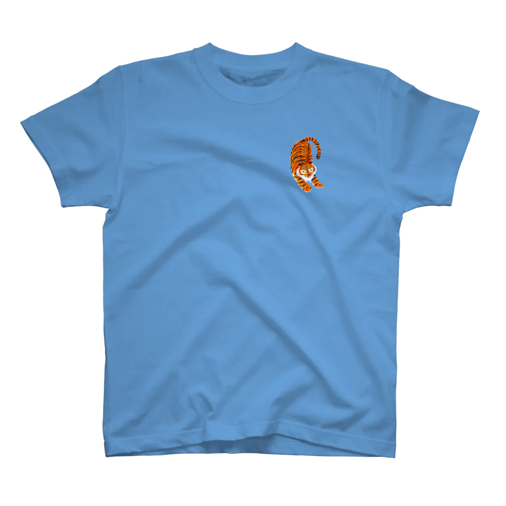 segasworksのトラちゃん（のびのび〜爪とぎ） ワンポイントTシャツ