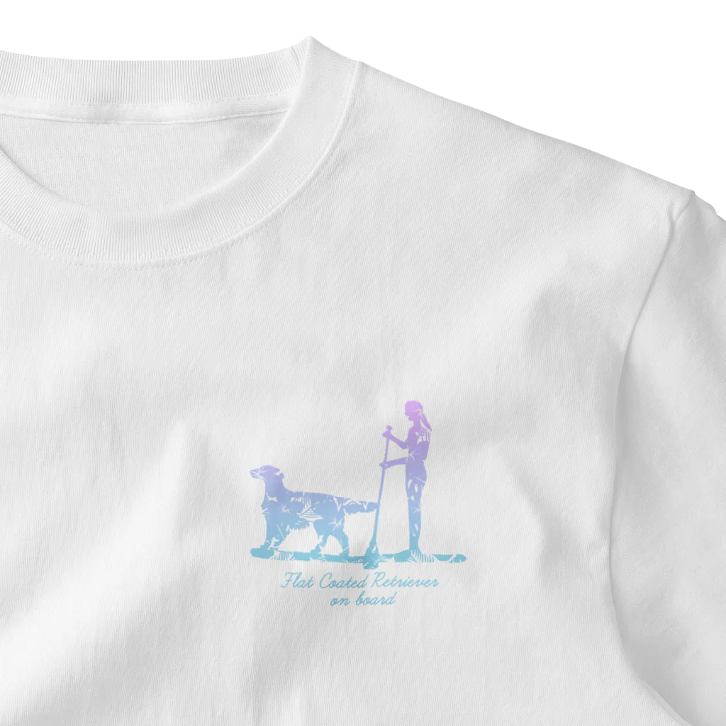 AtelierBoopの花sun-supdog-フラットコーテッドレトリバー One Point T-Shirt