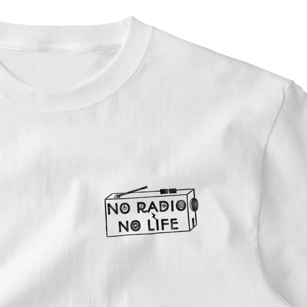 ぺんぎん24のNO RADIO NO LIFE(ブラック) ワンポイントTシャツ