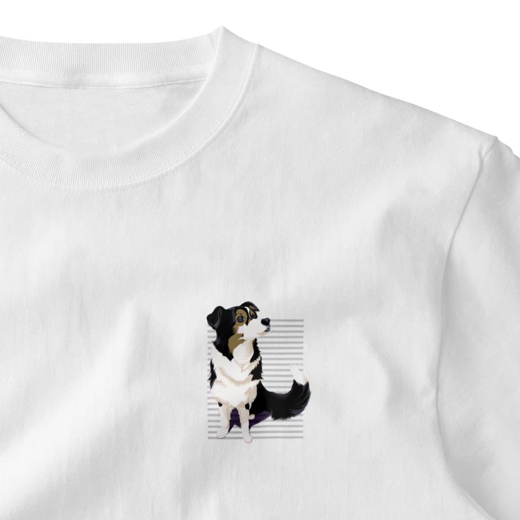 犬甘ちゃんの杜のコリーのメリちゃん ワンポイントTシャツ