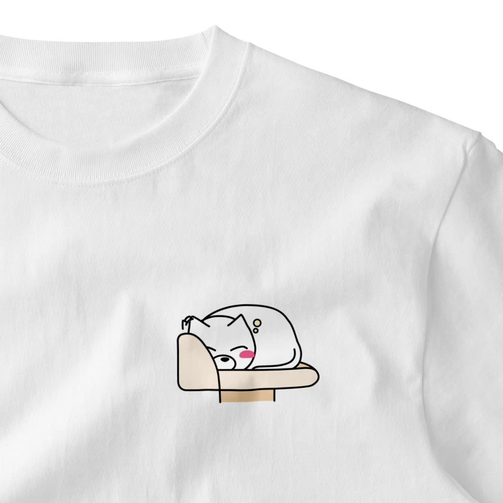 BADCAT GOODS SHOPのキャットタワーのてっぺん ワンポイントTシャツ