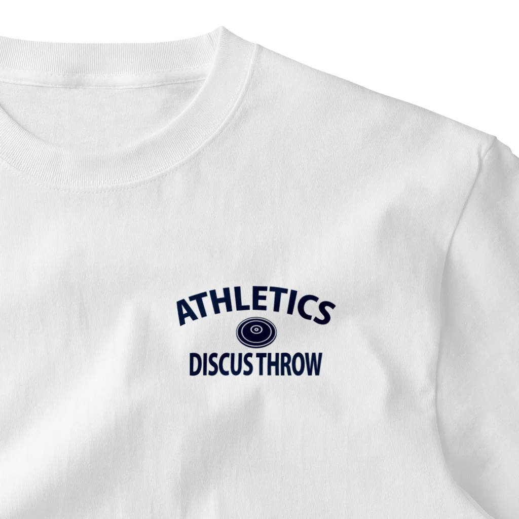 sports_tower スポーツタワーの円盤投げ・陸上競技・えんばんなげ・グッズ・Tシャツ・Discus Throw・飛距離・男子・女子・かっこいい・かわいい・アスリート・選手・有力・確実・候補・部活・有望・応援・精神力・集中力・メダル One Point T-Shirt